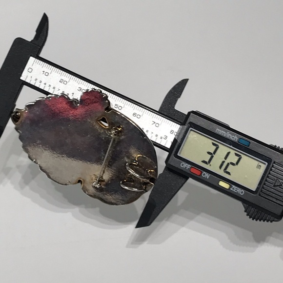 Vintage Unsigned Best Silver Classic Santa Oversized Large Head Brooch Pendant - Picture 4 of 13